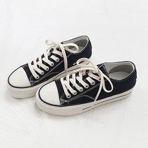디아 여성용 캔버스 통굽 패브릭 스니커즈 3cm