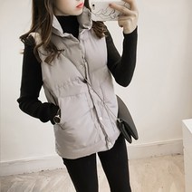 마켓에이 여성용 캐주얼 무채색 패딩쪼끼