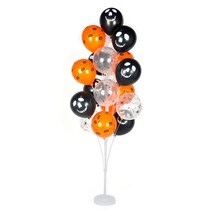 파티쇼 풍선꽂이장식세트 19개 스틱 160cm + 할로윈 인쇄풍선 블랙세트, 랜덤발송(풍선), 1세트