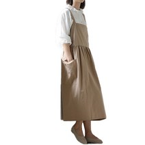 유로와 여성용 주방 원예 도자기 작업 앞치마 URO107, 베이지, 1개