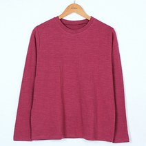 빼빼 여성용 기본 무지 라운드넥 슬럽 긴팔 티셔츠