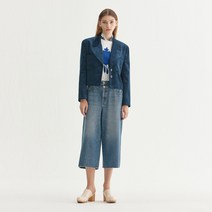 앳코너 WIDE LEG CROPPED DENIM PANTS