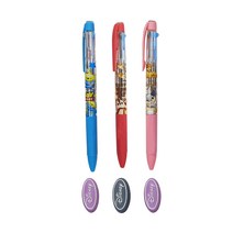 디즈니 캐릭터 지워지는 3색 볼펜 0.5mm 3종 + 지우개 3종 세트, 알린, 칩앤데일, 밤비(펜), 랜덤발송(지우개), 1세트