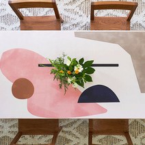 지베아 가죽 방수 캠핑 감성 예쁜 식탁보, 미니멀리즘, 120 x 60cm
