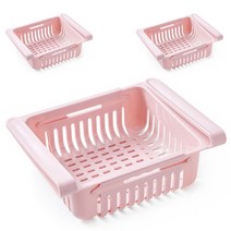 블루선 칸막이층 냉장고 틈새 수납선반, 핑크, 3개