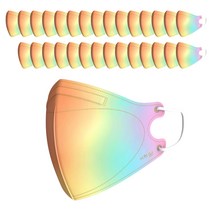 어린숨 엣지 레인보우 컬러마스크 대형 새부리형, 30개입, 1개