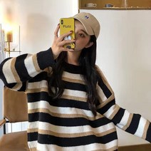안다로미 여성용 스트라이프 니트