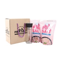 탑스코리아 히말라야 핑크솔트 굵은입자 500g + 얇은입자 500g + 플라스틱 그라인더 세트, 1세트
