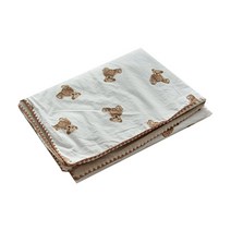데코뷰 테디베어 극세사 블랭킷, 화이트 + 브라운 + 베이지