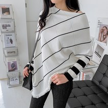아뗄릭 여성용 멋스러운 가오리핏 롱 니트 티셔츠 00388