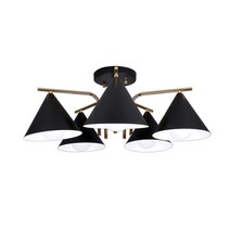 원하 루테르 꼬깔 5등 직부등, 블랙 + 골드