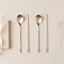 오부자 방짜유기 구리 사각수 수저 2인 세트, 혼합색상, 숟가락 2p   젓가락 2벌   케이스