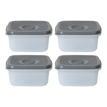 쓰임 베이직 실리콘 밥팩 그레이 370ml, 4개, 단품