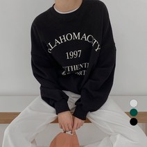 바블링브룩 여성용 레터링 쮸리 오버핏 맨투맨