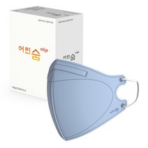 어린숨 엣지 새부리형 컬러 마스크 대형, 라이트블루, 1개, 30개입