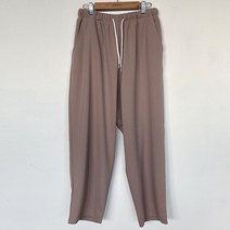 빼빼 여성용 허리밴딩 오버핏 가벼운 소재감 9부 와이드 배기 팬츠