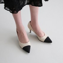 단골언니 여성용 앙상블 콤비 패턴 베이직 펌프스 힐 7cm