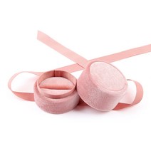 더깔끔 코듀로이 악세사리 보관 선물 상자 라지 링, 핑크, 1개