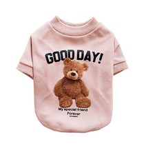 펫코노미 반려동물 곰돌이 티셔츠, 핑크