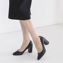 코코폭신 폭신 데일리 심플 스퀘어 미들힐 펌프스 C8111 8112 8cm + 뒷꿈치패치 2p
