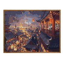 순잠 깜찍 모던 수채화 유채화 개릭터 그림그리기 DIY 세트 50 x 65 x 2.5 cm, 1 등불축제