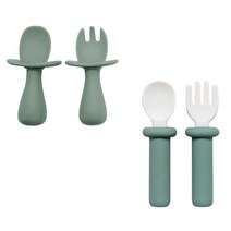 랄라비 아이주도 초기   중후기 스푼 포크 세트, 1세트, Green