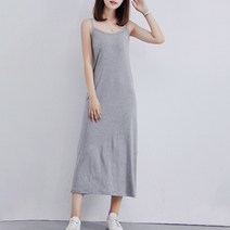 다온마켓 심플 스타일 스탠다드 민소매 모달 원피스 롱