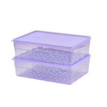 땡스소윤 냉동실 용기 밀폐용기 점보 3200ml 쿨라벤더, 2개입, 1개