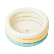 마이리틀타이거 유아 풀장 + 파우치 + 보수용 투명 스티커 세트, Marble + Butter + Light blue(풀장)