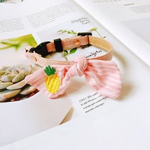 파스텔펫 반려동물 후르츠 스프라이트 리본 목줄, 핑크