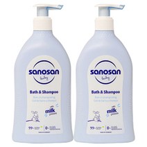 사노산 유아용 2.0 바스 앤 샴푸 베이비파우더향, 500ml, 2개
