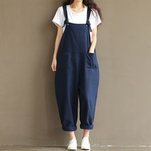 MA 빅사이즈 포켓 린넨 멜빵바지