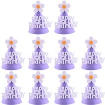 리빙다 생일 꼬깔모자 조립형, 꽃 라벤다(고깔모자), 랜덤발송(줄), 10개