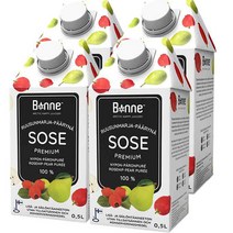 본네 로즈힙 배 퓨레 주스, 500ml, 4개