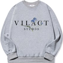 빌락트 남성용 빅사이즈 블루 플라워 맨투맨