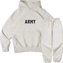 이지스튜디오 남성용 ARMY 더블 코튼 후드 + 팬츠 오버핏 세트