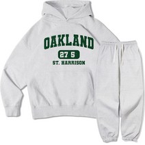 이지스튜디오 오클랜드 더블 코튼 후드 + 팬츠 오버핏 세트