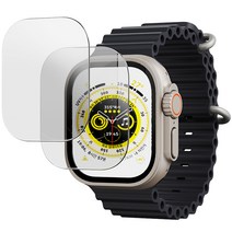 케이안 애플워치 풀커버 강화유리 액정보호 필름 49mm 2p, 투명