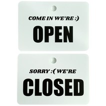 티나피크닉 매장 오픈클로즈 영문 안내판 후크 세트 화이트, OPEN, CLOSED, 1세트