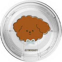 트라이코지 체인지 톡 탈부착 그립 휴대폰 거치대, 댕댕이와친구들 브라운 푸들댕댕, 1개