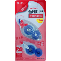 플러스 노리노 풀테이프 본체 + 리필 밸류팩 TG-1621-11, 레드 + 블루, 1개