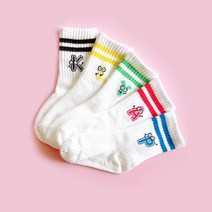 코코비도로시 아동용 ABC 스포츠 중목 양말 5족 세트