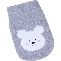 딩동펫 강아지 뽀글이 패치 털조끼, 그레이