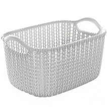 닌샵 라탄 택스쳐 바구니, 1개, 그레이