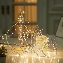 하우쎈스 LED 브랜치전구 100구, 블랙(전선) + 골드(전구)