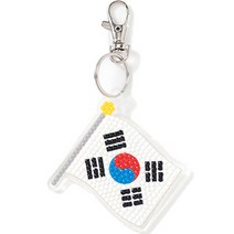 민화샵 대한민국 보석십자수 키링 만들기 태극기, 10개, 혼합색상