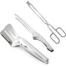 인블룸 스텐 가위형 집게 30cm + 양면 뒤집개 + 핀셋 고기집게 24cm 세트, 혼합색상, 1세트