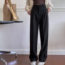 패션풀 여성용 허리 잘록 핀턱 일자 슬랙스 28797