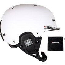 스위스비기뉴 스키 보드 헬멧 아시안핏   전용 파우치 세트, 화이트
