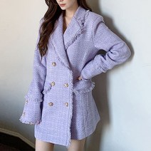 비비에모 여성용 아넬리 더블 트위트 오피스 반 코트 02276